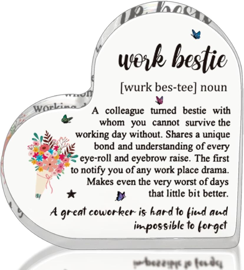 Work Bestie Christmas Gifts for Women Coworker Friends, From Coworkers to Friends Gift for Birthday Retirement Farewell Thanksgiving Day Mothers Day, Funny Work Bestie Definition Signs for Favorite Friend At Work