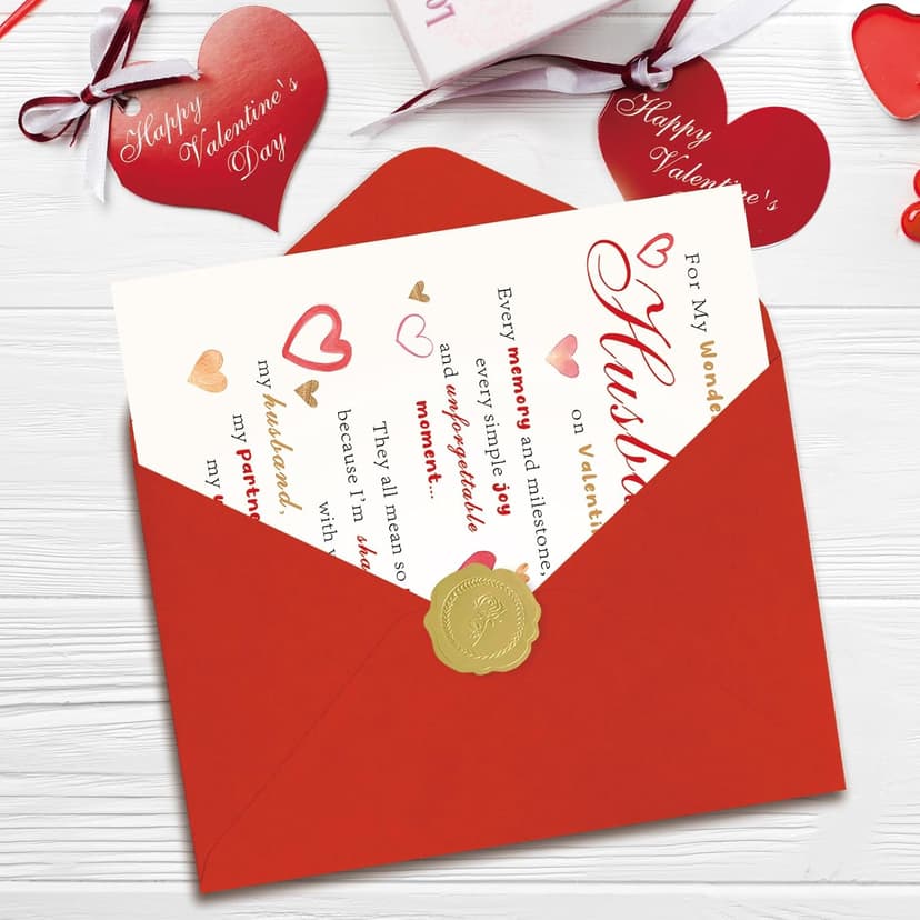 OJsensai Valentine’s Day Card for Wondful Husband, Valentines Decorations Gifts Ideas from Wife