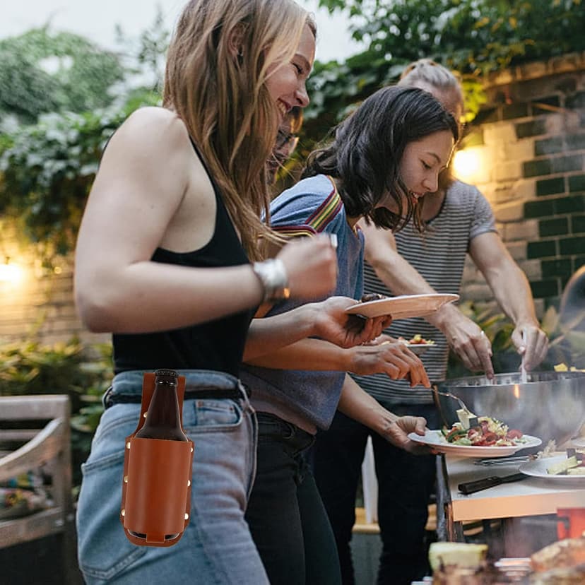 Beer Holder,Leather Beer Holster Bottle Holders,Beer Belt Holder Beer Gifts for Men,BBQ/Grilling Gifts for Men Father Day Christmas Gifts,Cool Beer Accessories as Cowboys Gift Holster,Gadgets for Men