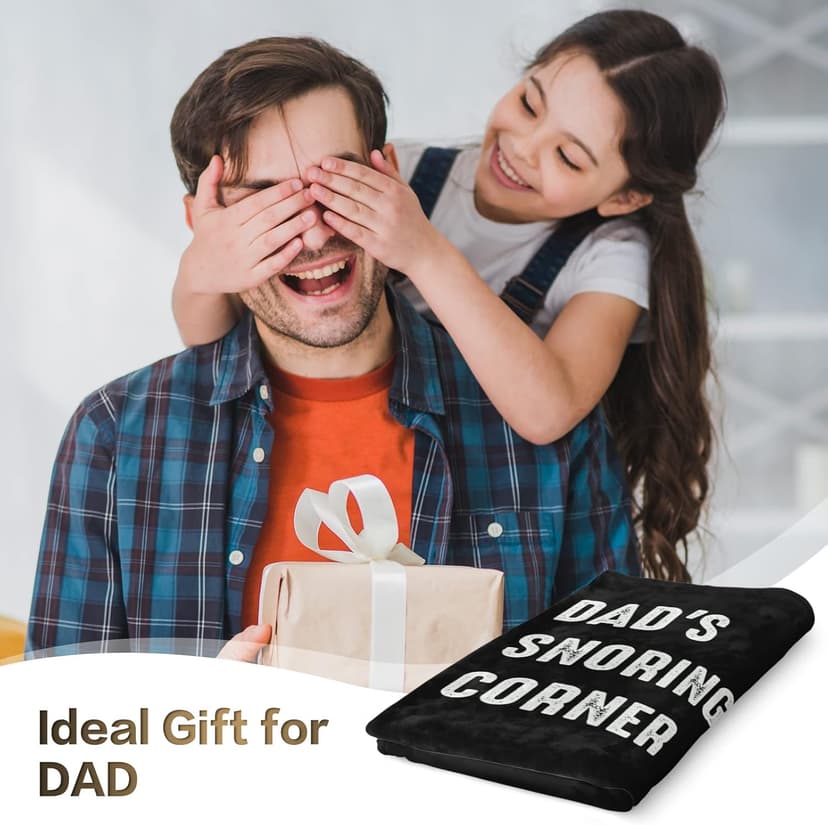 Niyewsor Blanket Gifts for Dad, Funny Dad's Snoring Corner Blanket, Dad Birthday Gift from Daughter Son, Present for Father/Daddy/Stepdad on Fathers Day, Christmas, 60"x50"