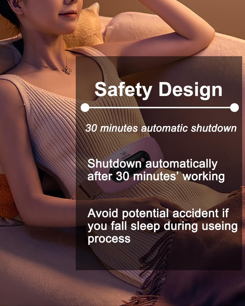 Electric Heating Pad, Portable Cordless Menstrual Heating Pad with 4 Heat Levels and 4 Massage Modes, Fast Large Heating Belly Wrap Belt for Cramps, Back Pain Relief Gifts for Women Girls Her (Pink)