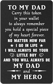 TANWIH Gifts for Dad You Are My Hero - Best Dad Birthday Gifts from Son, Father Son Engraved Wallet Card, Meaningful Fathers Day Christmas Presents for Men