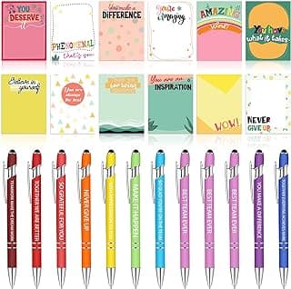Geyee 24 Pcs Employee Sticky Notes with Funny Pens Fun Notepads for Adults Coworkers Nurse 3 x 4 Inch to Do List Notepads with Sayings Pen for Lab Week Gifts Teacher Office Supplies