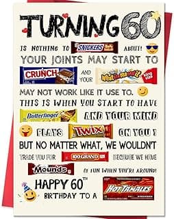 Funny 60th Birthday Card, Happy 60th Birthday Gifts for Women Men, Cool 60 Year Old Birthday Card Gifts for Him Her, Unique 60th Birthday Decorations Ideas for Parents