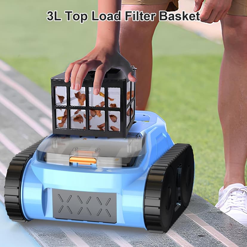 (2025 Upgrade) Pool Vacuum for Inground Pools, Robotic Pool Cleaner, Wall Climbing Pool Cleaner, Cleans Pool Floors, Drain & Walls & Waterline, Cleaning Up to 2100 Sq.ft, 180 Min