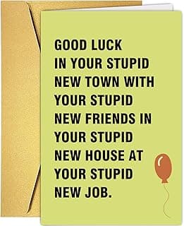 Supoeguk Hilarious Moving Away Gift for Friend, Sarcasm Good Luck Card for Men & Women, Farewell & Goodbye Card