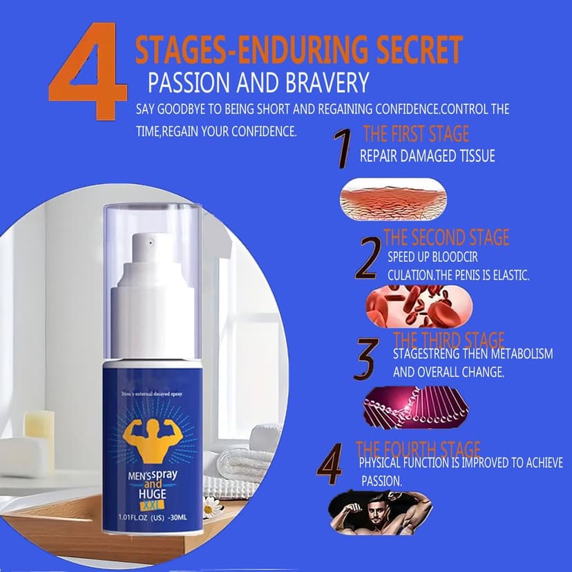 Men's Best External Delay Spray for Long Last | Delayed Sprayer for Man Heavy Duty | Travel Stud Size Enhancer Spray