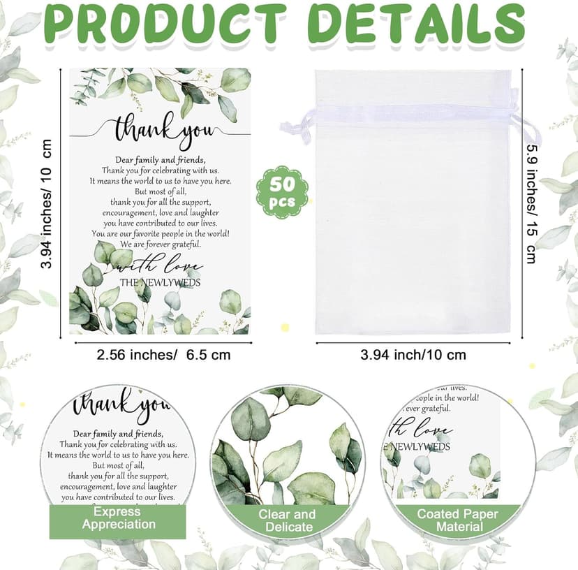 Uiifan 50 Sets Wedding Favors for Guests Wedding Shot Glasses Acrylic Clear Plastic Shot Glasses with Thank You Cards and Organza Bags for Guest Newlyweds Bridal Shower Gift (Cheers to Love)