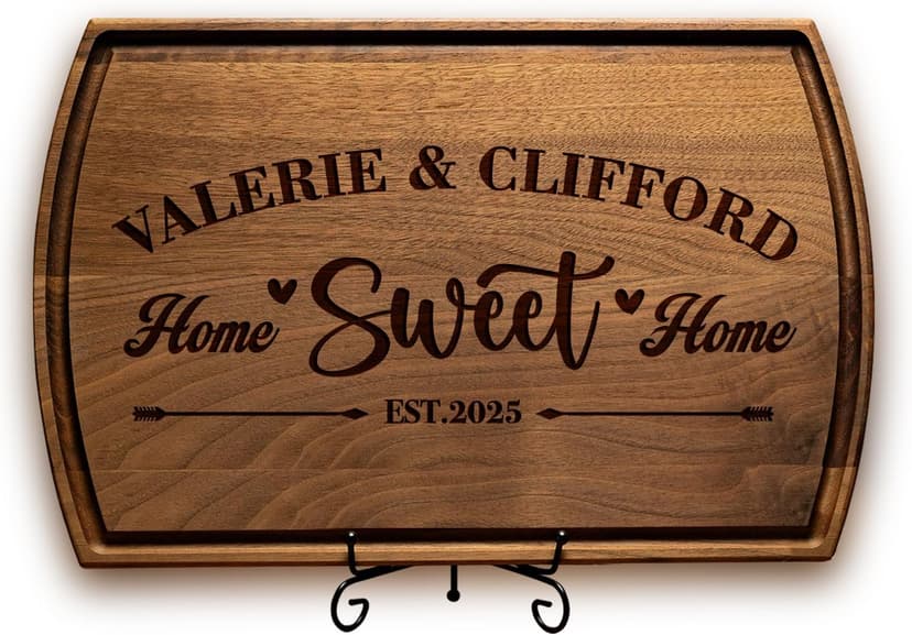 Personalized Home Sweet Home Cutting Board – Custom Engraved Wooden Board – Housewarming Gift, New Home Gift, Realtor Closing Gift, Wedding, Anniversary, Christmas, Bridal Shower Present