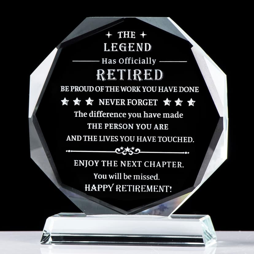 Movdyka Retirement Gifts for Men Women 2025 Happy Retire Present Decorations Crystal Plaque Keepsakes Best Retirement Gift Ideas for Boss Coworker Retired Teacher Doctor Friends Mom