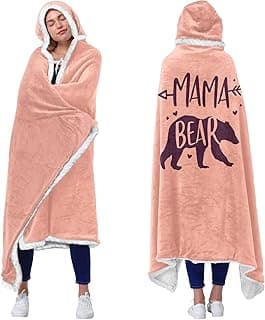 Vprintes Mama Pink Wearable Blanket Hoodie - Birthday Gifts for Mom from Daughter Son - Wife Birthday Gifts, Gifts for Wife from Husband