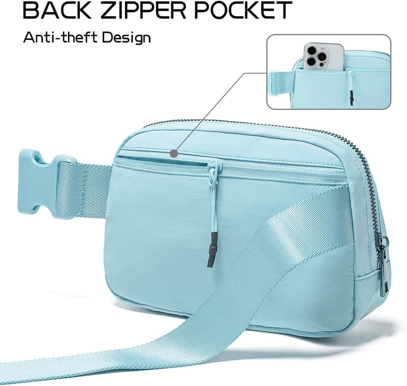 Belt Bag Fanny Pack Crossbody Bags for Women Fashion Waist Packs with Adjustable Strap Gifts for Women Men Teen Girls (Icing Blue)