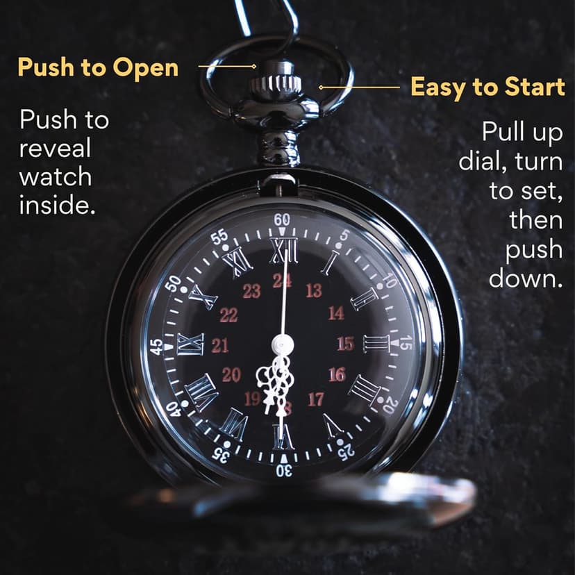 Engraved Pocketwatch for Husband or Boyfriend - I Will Love You Until the End of Time