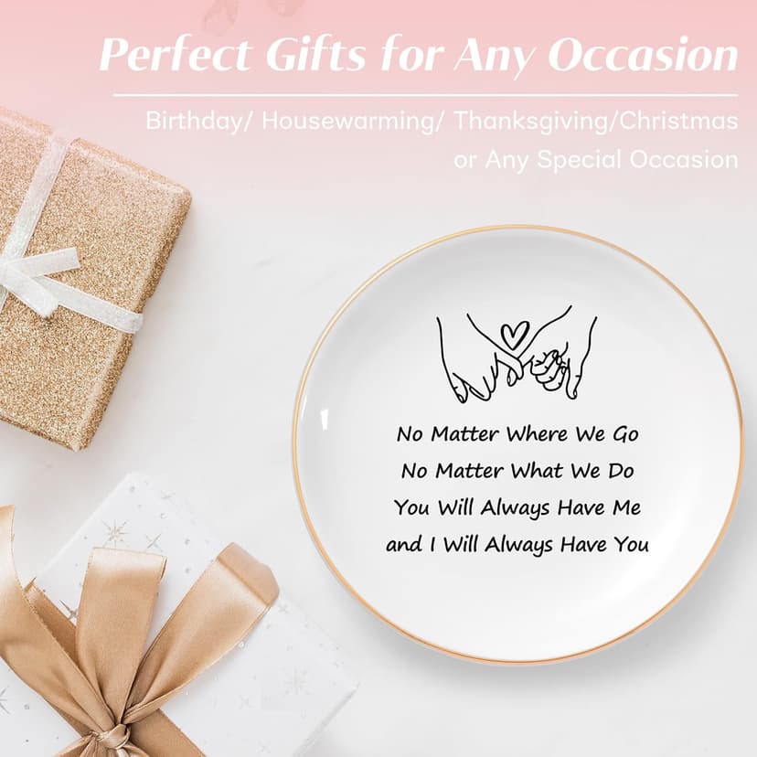 Best Friend Birthday Gifts for Women Ceramic Jewelry Dish, Long Distance Friendship Gifts for Women, Galentines Day Gifts for Friends Bestie Coworkers Classmates