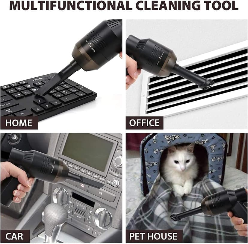 New Cordless Mini Computer Vacuum, Portable Vacuum Cleaner Keyboard Cleaner Kit - Cleaning Dust, Hairs, Crumbs, Scraps, Ash for Laptop, Keyboard, Computer,Car, Pet House, Sewing Machine