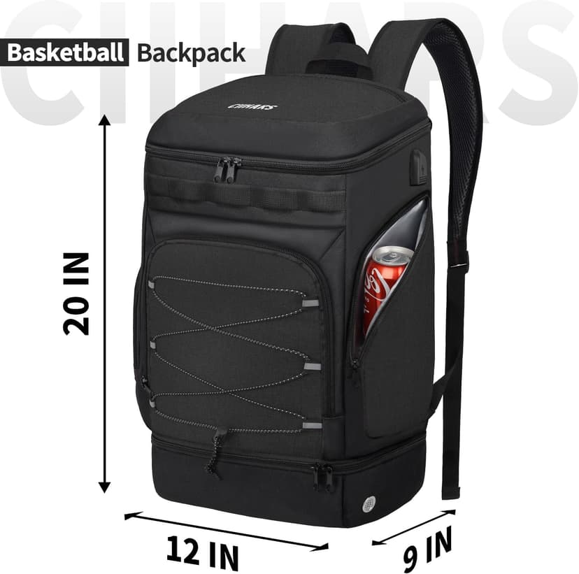 Basketball Backpack Bag Large Sports Bag with Separate Ball holder & Shoes compartment, Best for Basketball, Soccer,Volleyball,Gym
