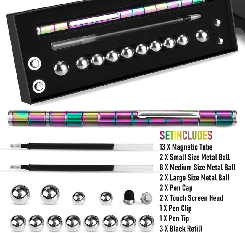 LARAH Color Fidget Pen Toy, Sensory Tool EDC Fidgeting Game for Adults, Cool Gadget Best for Stress and Anxiety Relief and Kill Time,Novelty Gifts for Teen and Adults