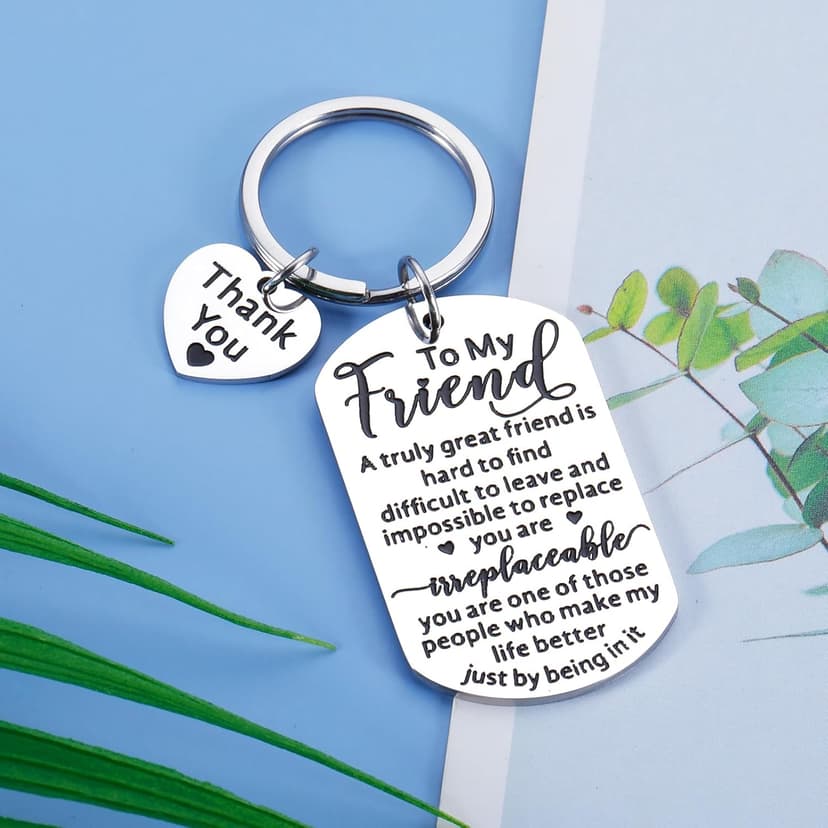 Gift for Best Friend Women Men Friendship Gift for Him Her Christmas Birthday Graduation Gifts for Friends Sentimental To My Friend Keychain Thank You Gifts Bestie