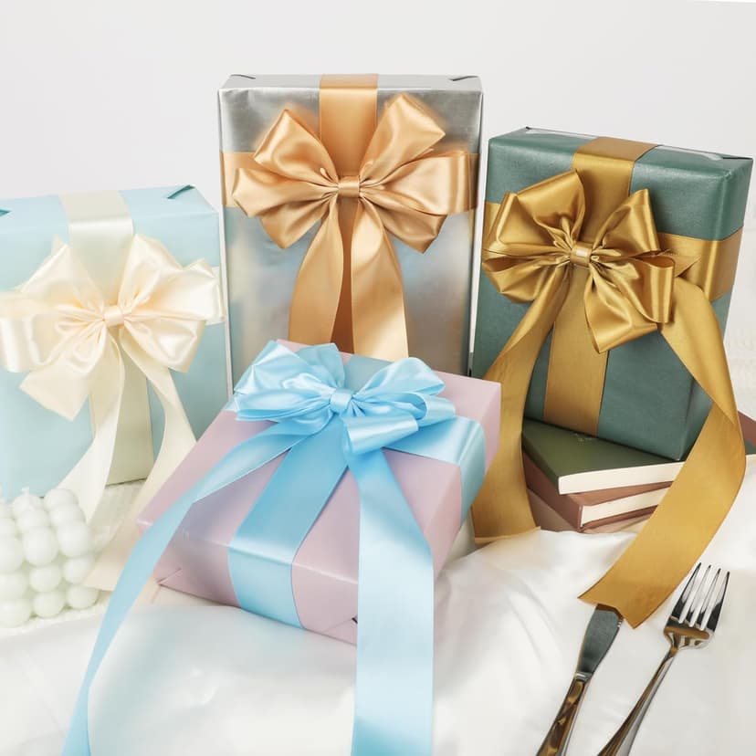 100 Yards Ribbon,1-1/2 Inch Sky Blue Satin Ribbon,Single Face Satin Ribbons,Perfect for Gift Wrapping,Wedding Decoration,Handmade Bows,Wrapping Bouquet, Halloween, Christmas