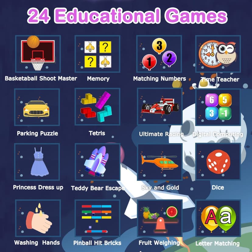 Kids Smart Watches Girls Gift for Girls Age 6-12, 24 Puzzle Games HD Touch Screen Kids Watch with Video Camera Music Player Pedometer Flashlight 12/24 hr Toys for 7 8 9 10 11 12 Year Old Girl Boys