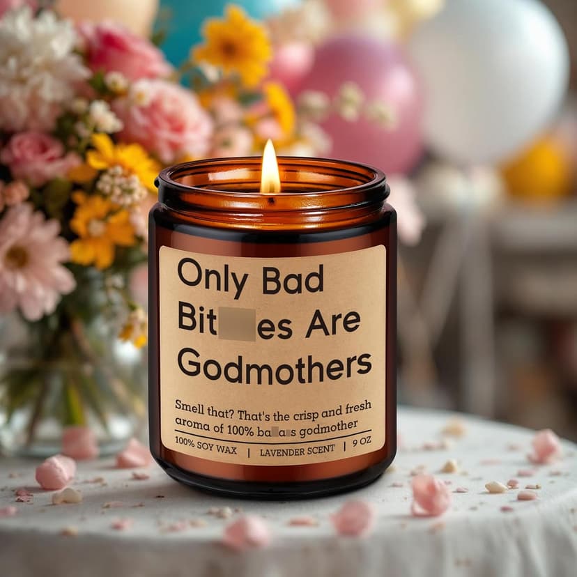 Fairy's Gift Candles, Godmother Gifts, God Mother Proposal Gifts for Women Best Friends, Godparent Day Christmas Godmother Proposal, Godmom Presents, Funny God Mom Presents for Her Bestie Sister Aunt
