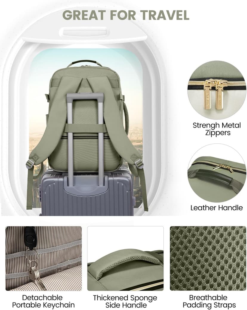 LOVEVOOK 40L Travel Backpack for Women & Men, Airline Approved Carry On Luggage with 3 Packing Cubes, TSA Overnight Bags, Waterproof Personal Item Bag, Weekender Essentials Backpacks fits 17" Laptop