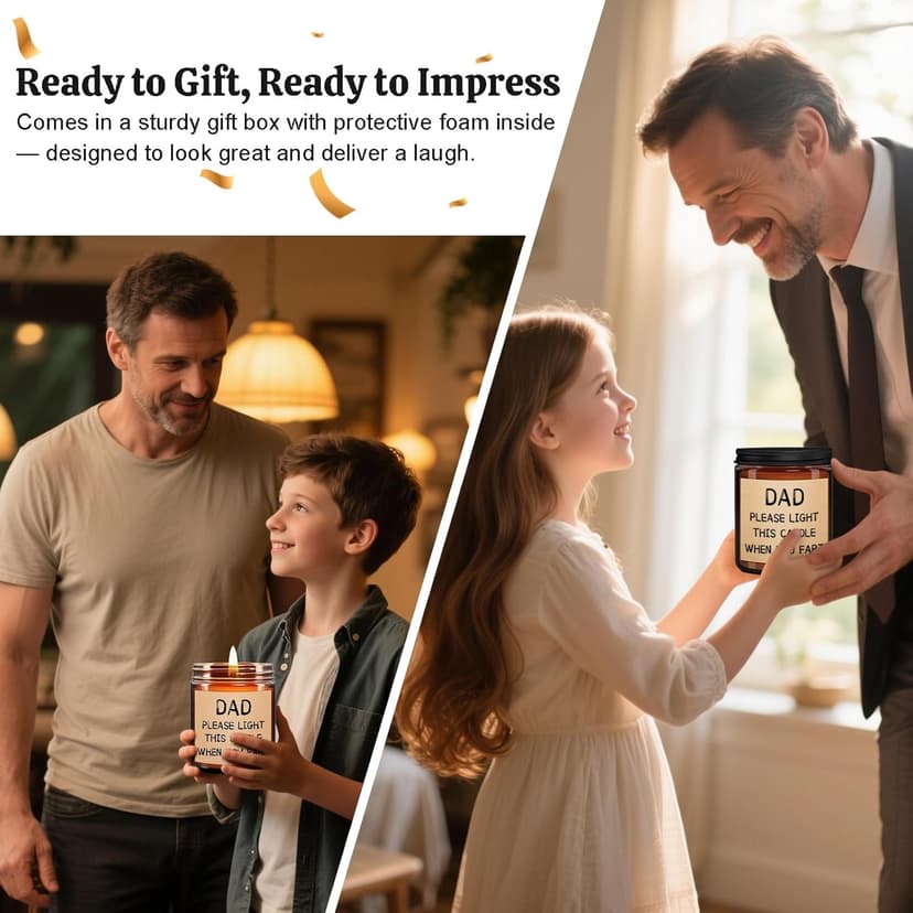 Dad Christmas Gifts for Men Funny Birthday Christmas Gifts for Dad from Daughter & Son Unique Mens Gift for Dads Who Have Everything Hilarious Holiday Presents Gag Gift for Fathers, 100% Soy Wax