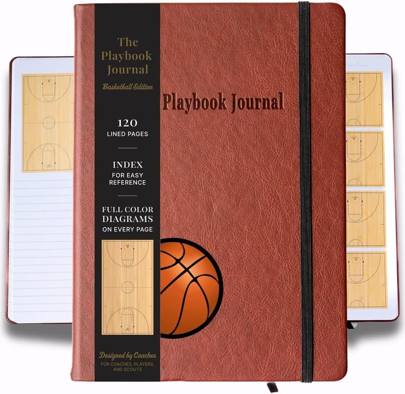 The Playbook Journal - A Basketball Playbook Notebook, Basketball Coach Gifts for Men & Women & Players, Coaching Notebook for Coach Appreciation Gifts