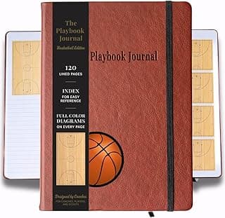 The Playbook Journal - A Basketball Playbook Notebook, Basketball Coach Gifts for Men & Women & Players, Coaching Notebook for Coach Appreciation Gifts