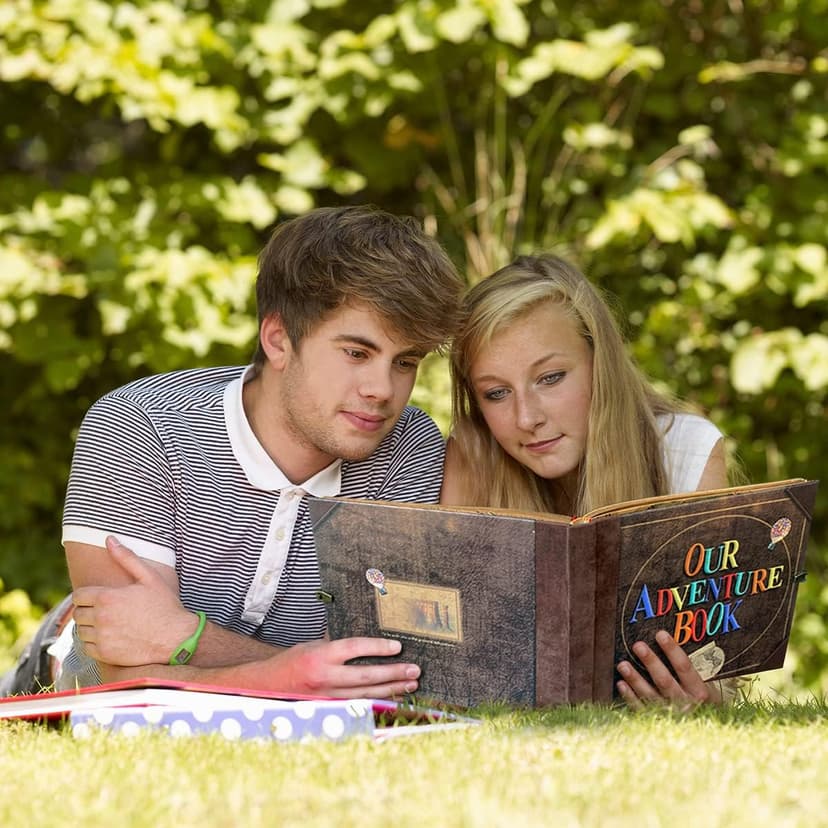 Our Adventure Book Travel Diary Photo Book,Scrapbook, Photo Album,Retro Style Travel Souvenir, Vintage Guestbook DIY Anniversary Wedding Travel Writing Baby Friend Gift, Heartfelt Present(Ball)