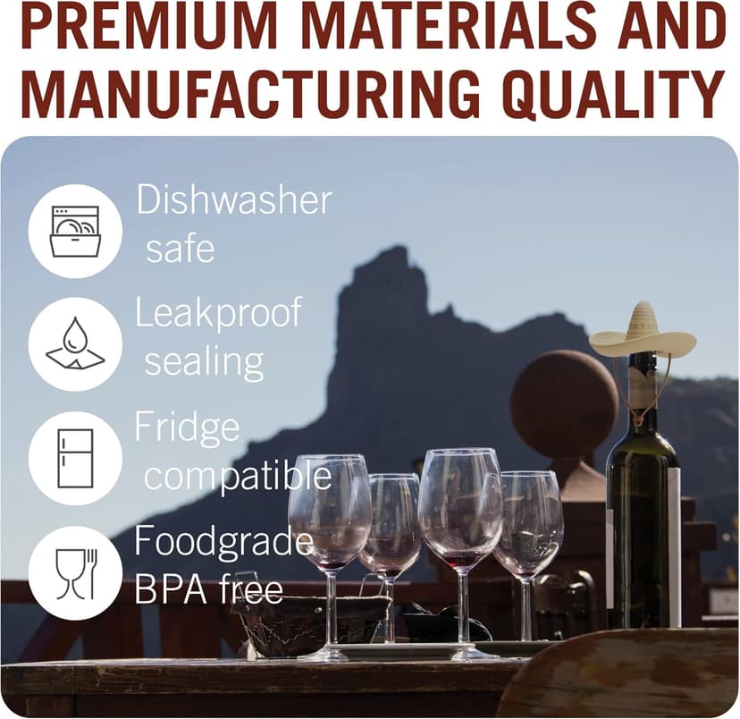 Silicone Wine Stopper/Fun Sombrero shaped cap seals bottle and keeps wine fresh/Cute Wine Accessories/ Kitchen Gadgets/el Corko Bottle Stopper by Monkey Business