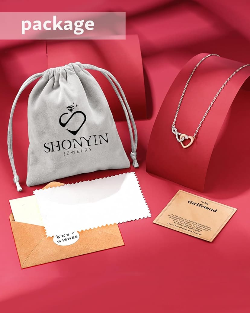 Shonyin Dainty Heart-felt Infinity Heart Necklace for Mother Daughter Girlfriend Soulmate Grandma Granddaughter Bonus Mom Bonus Daughter Mother-in-law Friend