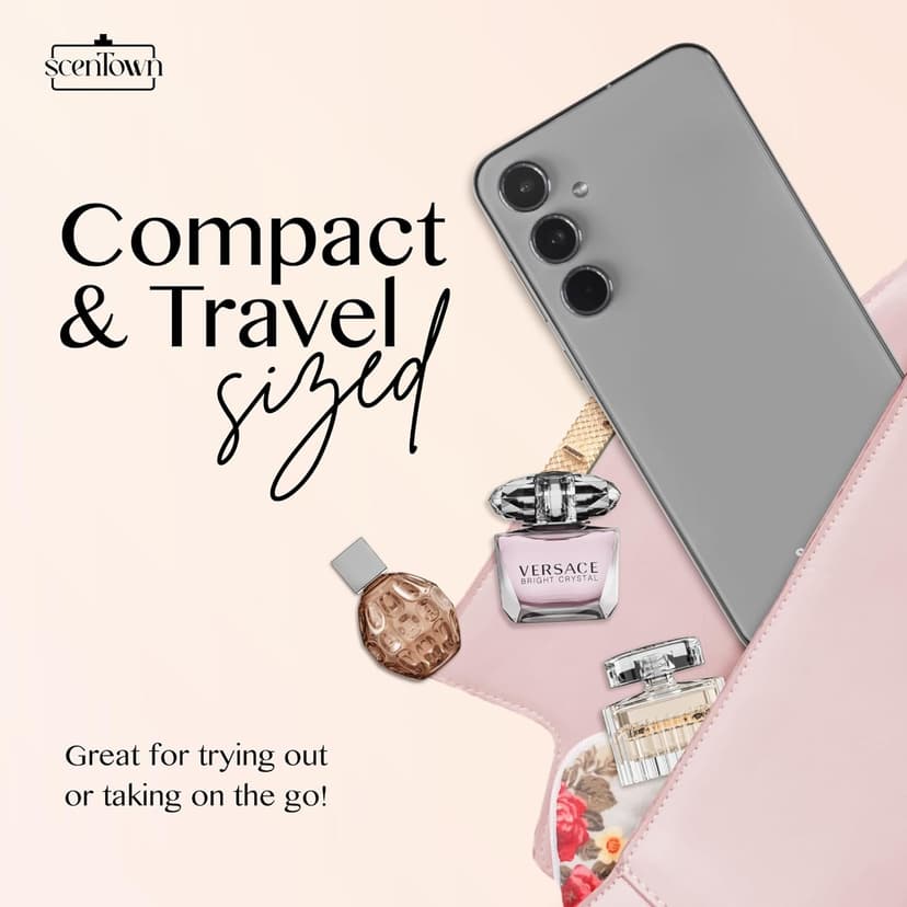 Scentown Mini Perfumes for Women (Giftset Bundle of 5) – Designer Perfume Samples for Women Packed in an Elegant Gift Box – Bundle Includes Moschino, Jimmy Choo, Chloé, Hermes & Versace