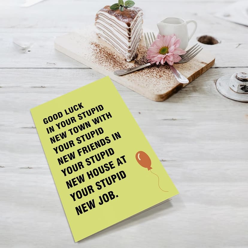 Supoeguk Hilarious Moving Away Gift for Friend, Sarcasm Good Luck Card for Men & Women, Farewell & Goodbye Card