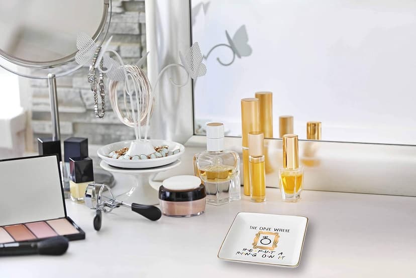 Engagement Gift-Bride to Be-Newly Engaged-Fun Wedding Gift-The One Where He Put A Ring On It-Jewelry Holder Ring Dish Trinket Box Tray-Friends TV Show