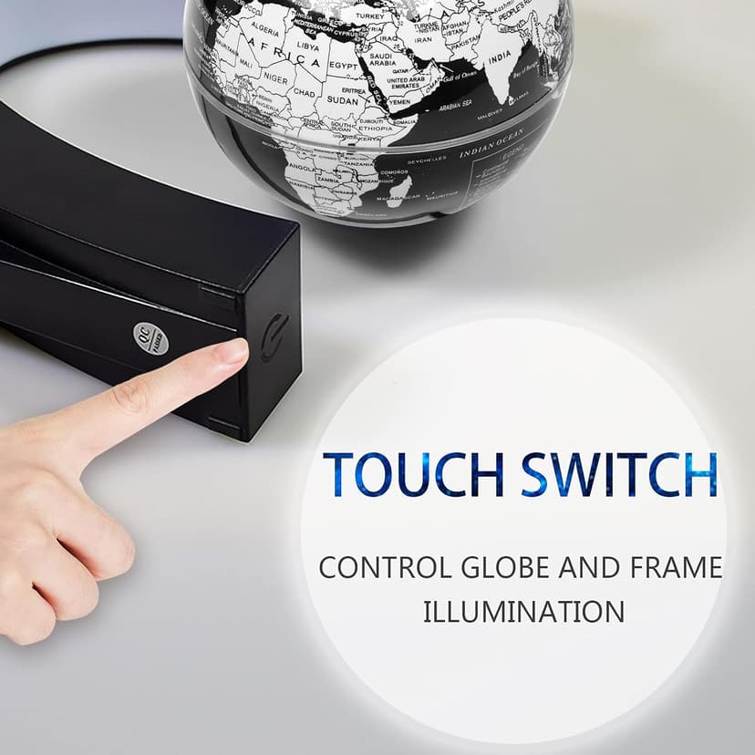 Magnetic Levitation Floating Rotating World globe for children With Colored Lamp And Touch Switch For Men Boss Cool home/Office Decor unique Gifts Or Kids Desk Tech accessories Gadget teenage Toys