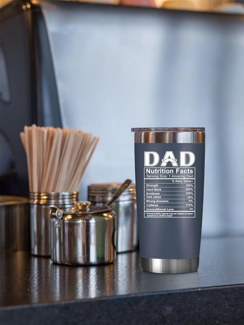 NewEleven Fathers Day Gift For Dad - Birthday Gifts For Dad From Daughter, Son, Kids - Husband Gift - Birthday Present Ideas For Father, New Papa, Bonus Father From Daughter, Son - 20 Oz Tumbler