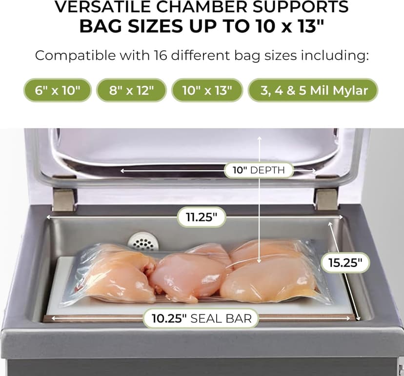 VacMaster VP210 Maintenance-Free Chamber Vacuum Sealer with 10.25” seal bar