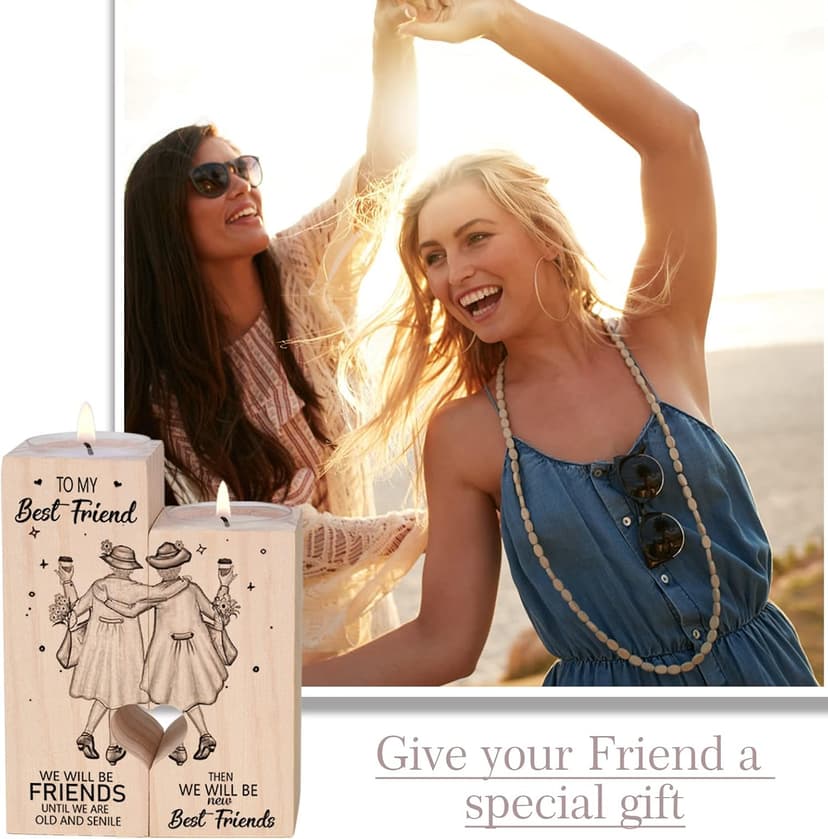 Candle Holder for Friend - Gifts for Friends，Women Female Girl Friends Personalized Custom Friendship Birthday Gift，Best Women Gift Idea for Christmas Thanksgiving