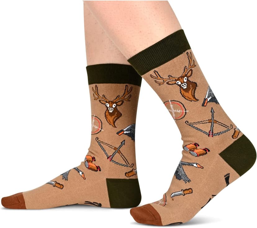 Zmart Men Women Funny Socks - Outdoorsman Gifts for Racing Golfing Hunting Lovers
