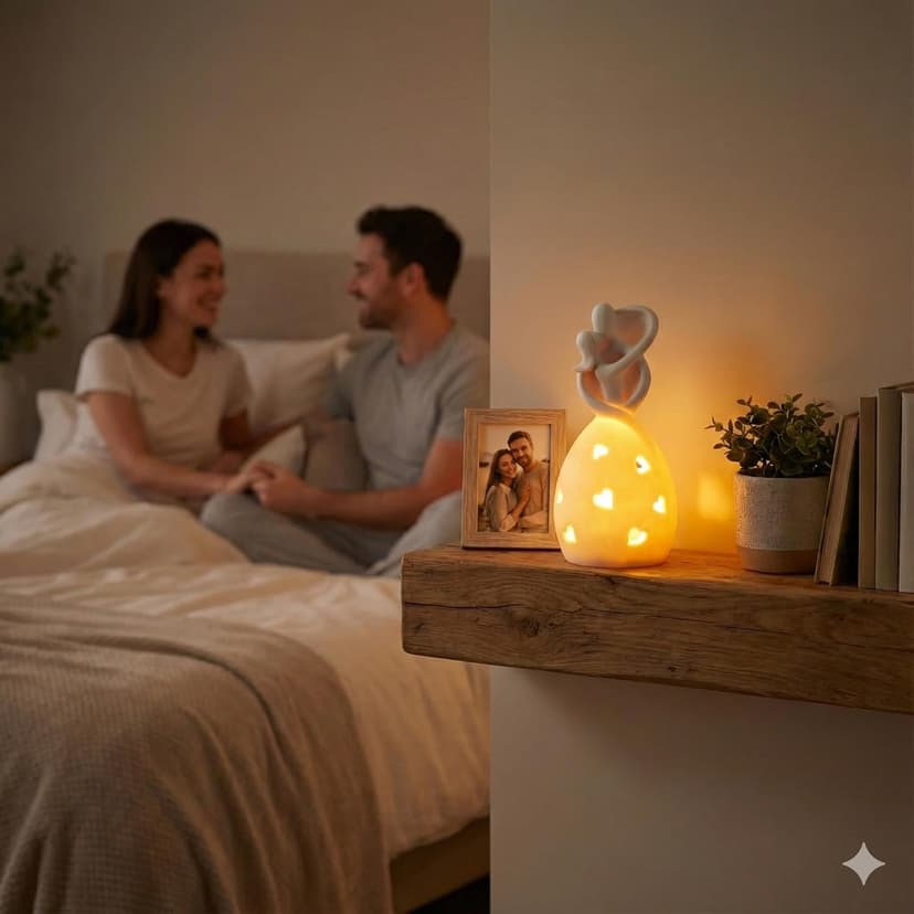 Infinity Love Candle Holder Statue with Flickering LED Candle for Couples, Wife, Husband, Him or Her, Bridal Shower, Engagement, Parents, Registry