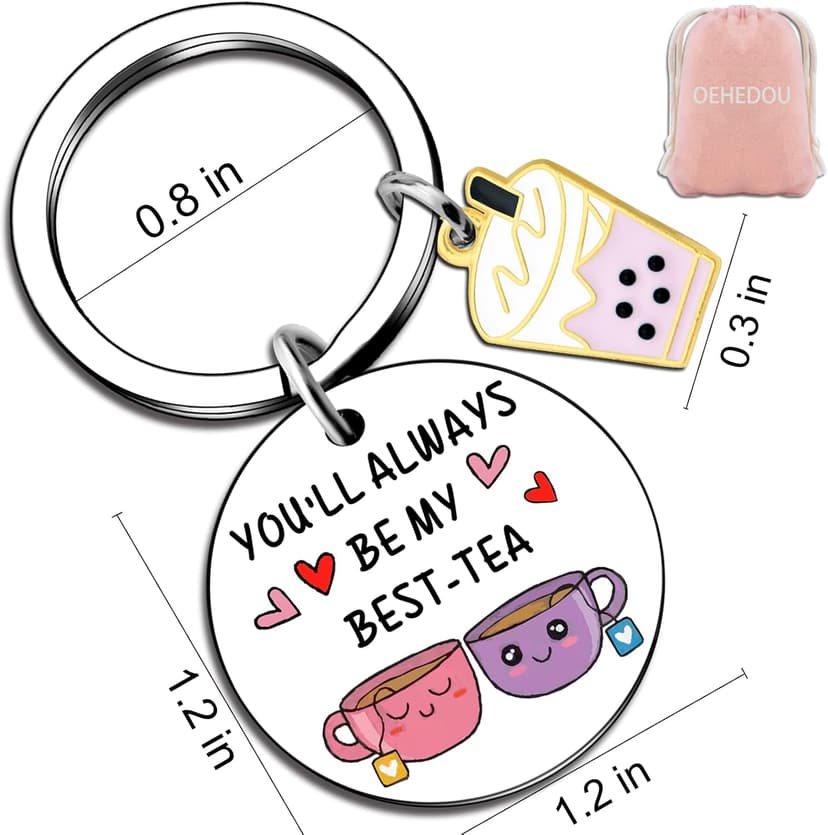 OEHEDOU Bestie Gifts for Women Best Friends - Cute & Funny Keychain Gifts