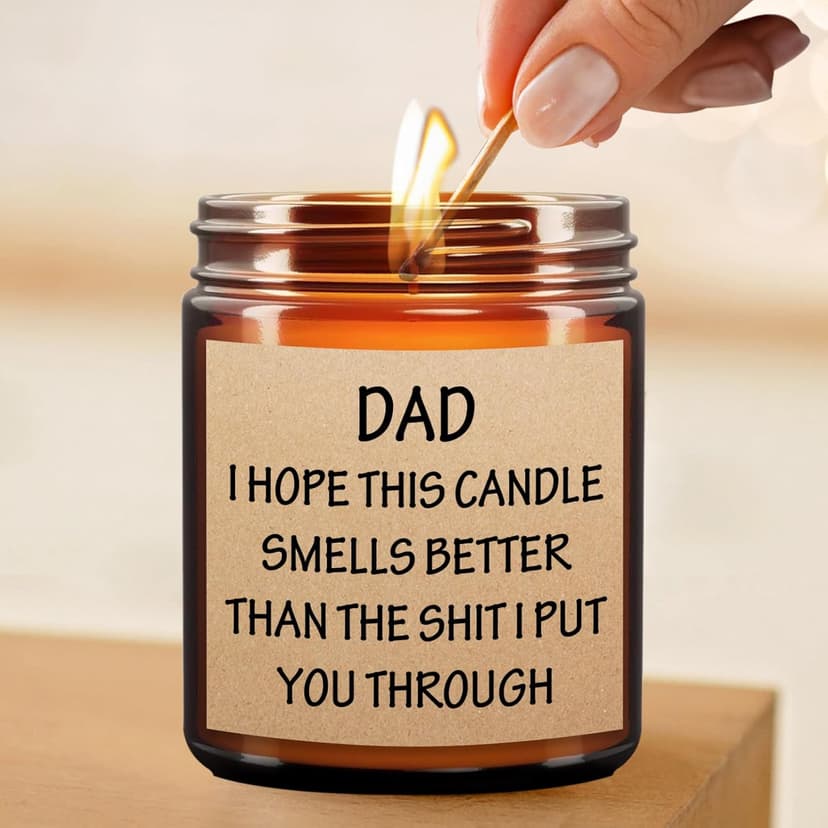 Father's Day Gifts for Dad Who Wants Nothing or Who Have Everything, Fathers Day Grandpa Bonus/Step Dad Gifts from Daughter Son Kids, Funny Gag Gift for Dads, Men Birthday Gift Ideas, Lavender Candle