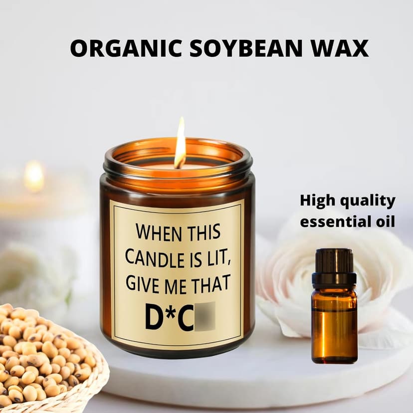 Lacrima Naughty Gifts for Wife Husband - Birthday Fathers Day Mothers Day Christmas Gifts for Wife Husband, Funny Anniversary, Lavender Candle