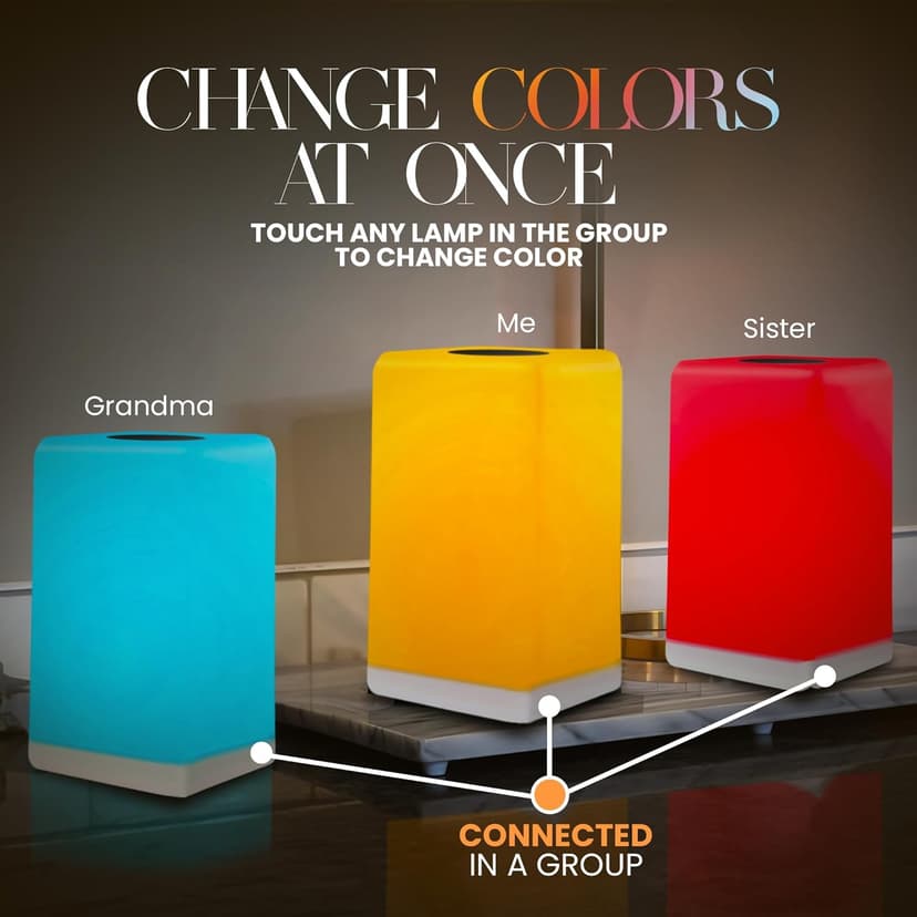 Friendship Lamp FriendLi by Filimin - Subscription Required Wi-Fi LED Light for Long Distance Touch Lamp, Present for Best Friend, Relationship, Family, Unique Gifts, Easy App Setup - Set of 2