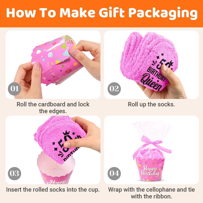 HAPPYPOP 50th Birthday Gifts for Her - Funny Socks for Women in Their 50s, 50 Year Old Birthday Gift