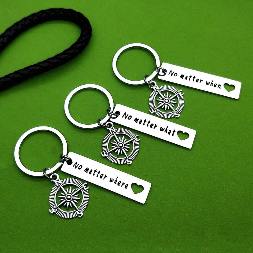 Baipilu Long Distance Friendship Keychain Gifts No Matter Where No Matter What Best Friends Keychain Set of 3 Distance Gifts Graduation Present for Friends Sister