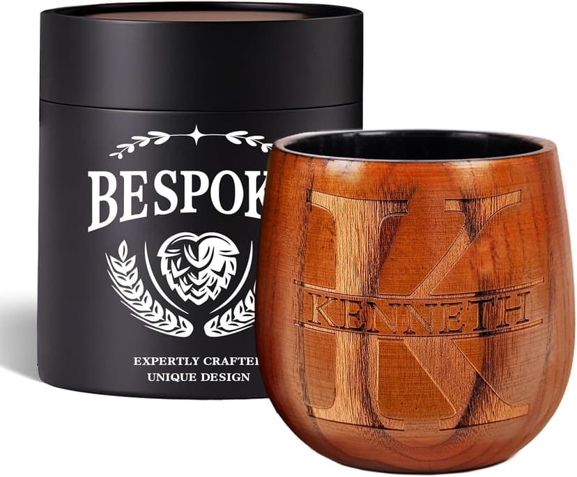 Personalized Wooden Whiskey Glasses, Custom Engraved Charred Bourbon Gifts for Men Who Have Everything, Drinking Glass, Personalized Birthday Christmas Gifts for Men Dad Husband Brother Boss