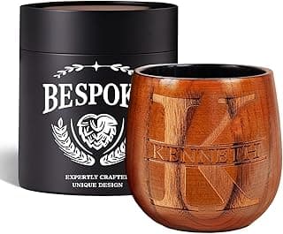 Personalized Wooden Whiskey Glasses, Custom Engraved Charred Bourbon Gifts for Men Who Have Everything, Drinking Glass, Personalized Birthday Christmas Gifts for Men Dad Husband Brother Boss