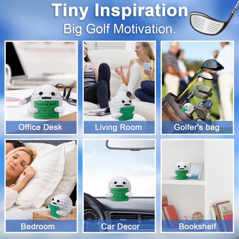 AICase Golf Gifts Accessories Funny Positive Golf Ball Crochet Gag Gift Ideas, Emotional Support Nuggets for Men Women Golfers Tournament Dad Mom Fathers Day Christmas Easter Birthday Stuff